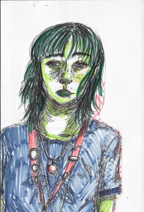 self-portrait in marker