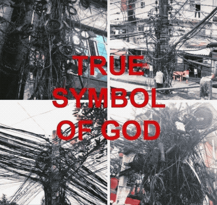 telephone wires and cable boxes, true symbol of god