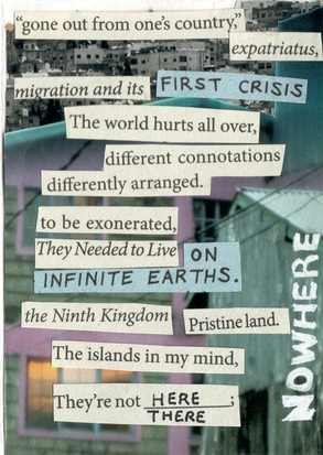 collage poem entitled nowhere