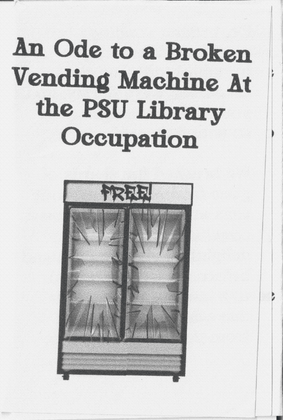 An Ode to a Broken Vending Machine at the PSU Library Occupation